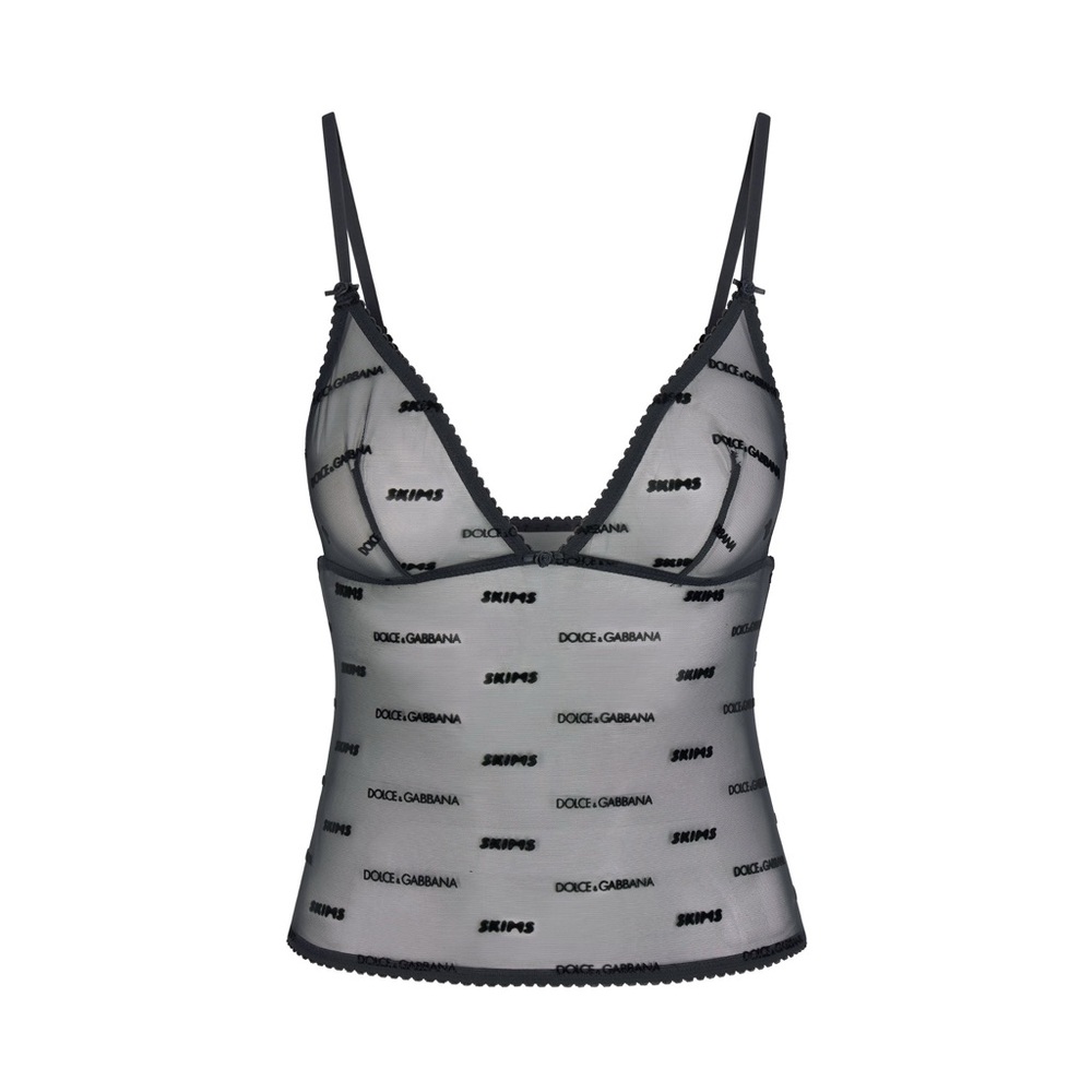 DOLCE & GABBANA X SKIMS ULTRA FINE MESH LOGO CAMI